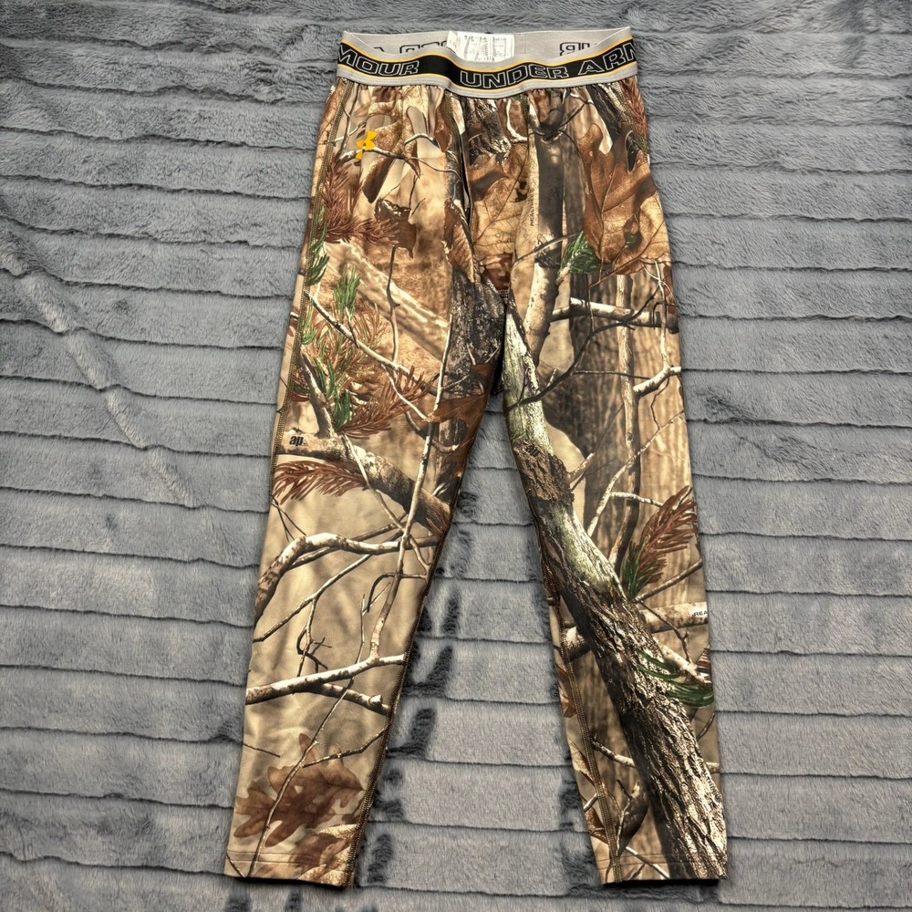 Under Armour Kids Realtree Camo HeatGear Leggings YLG Brown Forest Base Layer